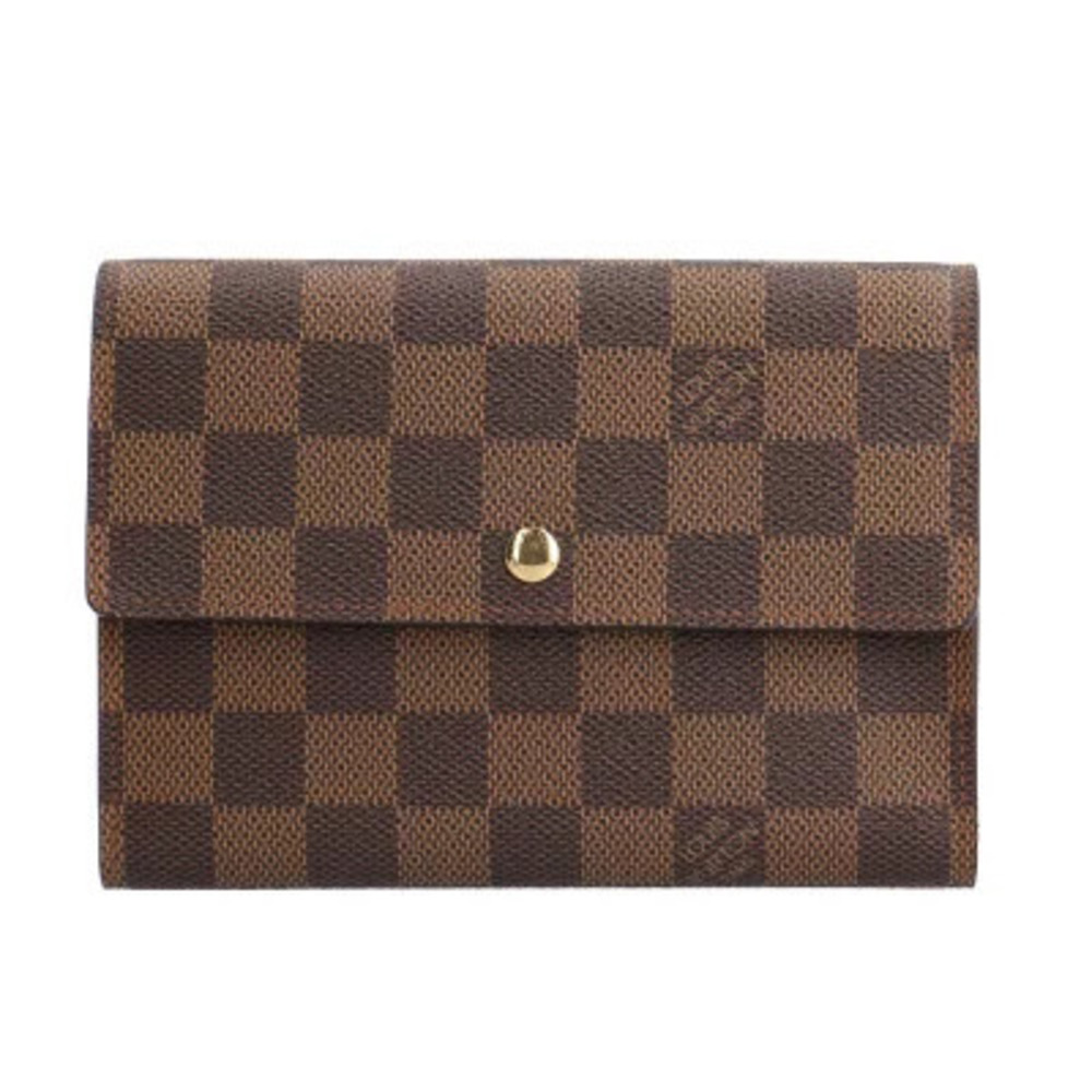 Louis Vuitton Portefeuille Tresor Etui Papier Damier Tri fold Wallet Canvas